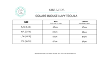SALE - Square Blouse Navy Tequila